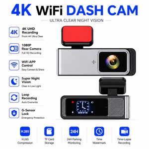 4K Dual Lens Car Dash Cam with <b>WiFi</b> 1.5 Inch IPS Screen 24H Parking Monitor Optional GPS Driving Recorder - Product Image 6