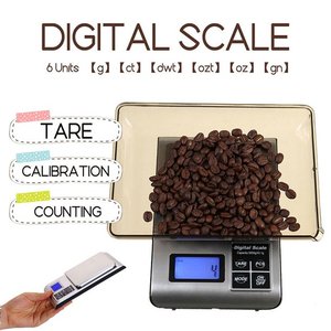 مقياس مطبخ إلكتروني رقمي محمول عالي الدقة g/1 ، وزن ميزان وزن الطعام مع مصدر طاقة البطارية - Product Image 3