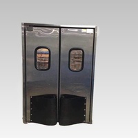 Porte battante intérieure moderne robuste en acier inoxydable pour zones à fort trafic et hôpitaux, conception anti-collision, économie d'énergie, étanche