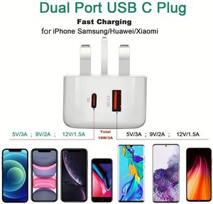 Wholesale Mini 20W UK US EU <b>Plug</b> Qc3.0 Quick Charger Pd 20W Phone Charger Dual Ports USB-<b>C</b> Fast Wall Charger <b>Adapter</b> for Phone - Product Image 5