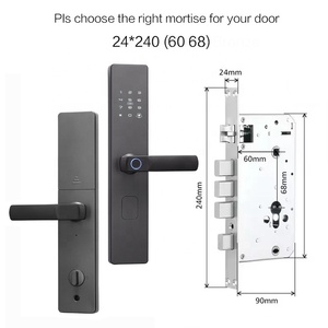 Tuya Wifi Kiểm Soát 6068 Lỗ Mộng Thông Minh Khóa Vân Tay Kỹ Thuật Số Màn Hình Cảm Ứng Bàn Phím Mã Key App Mạng Gỗ Thông Minh Thẻ Nhớ - Product Image 1