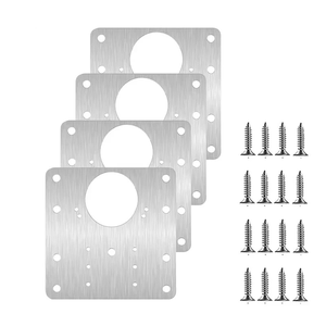 Kit de réparation de charnières de placard en acier inoxydable, fermeture amortie, dissimulé, pour porte de placard de cuisine, trous de fixation plats, fixation industrielle - Product Image 1