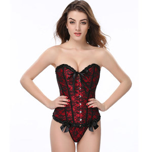 Meilleur Prix Corsets <span class=keywords><strong>Goth</strong></span> Punks et Bustiers pour Femme – Hauts Courts Amincissants avec Élégante Décoration Nœud - Product Image 4