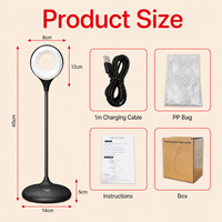 Lámpara de Escritorio Minimalista Plegable y Grande con Luz Roja Saludable, Éxito de Ventas en Europa, Control Táctil con Atenuación de 3 Niveles y Carga USB