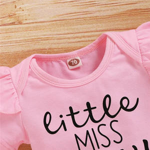 Vêtements pour bébés filles de 0 à 2 ans, personnalisables, 100% coton, imprimés, ensembles de vêtements pour nouveau-nés, barboteuse tricotée pour bébé - Product Image 2