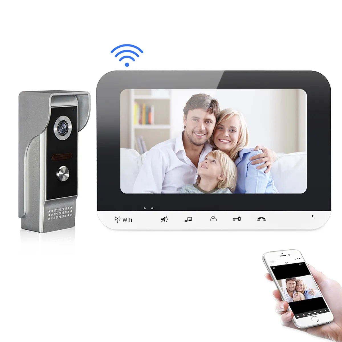 Nhà Thông Minh Wifi 4 Dây Video Door Phone Intercom Visiophone Filaire Video Intercon Sonnettes Vido Hệ Thống