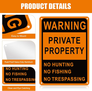 Señales de Tráfico Prohibido el Acceso y Prohibida la Caza, Resistentes a la Intemperie, de Aluminio Reflectante de 10x7 con Película Reflectante de Tercera Generación - Product Image 2