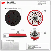 3M 5 pouces 125 mm 6 pouces Plateau de support auto-agrippant pour ponceuse pneumatique à double action, Disque de polissage orbital à double rotation pour grossistes