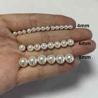 Perles en verre rondes brillantes de haute qualité, 3-14 mm, sans trou, imitation perles, pour la fabrication de bijoux