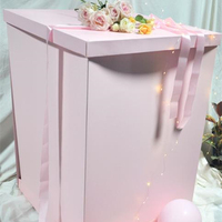 Grande Boîte Cadeau en Papier pour Ballon, Boîte Surprise Saint-Valentin Anniversaire, Peut Accueillir Plusieurs Personnes