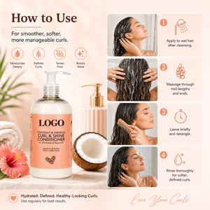 Wholesale Coconut Hibiscus Curl and Shine Conditioner Sulfate Free for Thick Curly and Textured Hair 384ml - Product Image 6