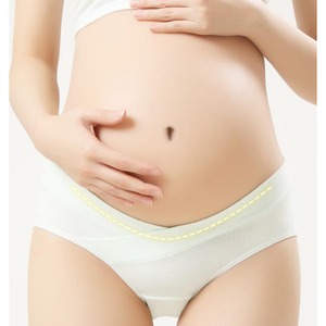 Culotte de maternité YIYI en pur coton antibactérien, taille basse, avec soutien croisé en V pour le <span class=keywords><strong>ventre</strong></span>, fine et confortable, coupe triangle - Product Image 3