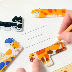 Nueva Mini Regla de Bolsillo CAT con UV de PVC para Estudiantes de Primaria, Regla de Papelería Portátil con Diseño de Dibujos Animados, Colgante Llavero, Venta al por Mayor - Product Image 1