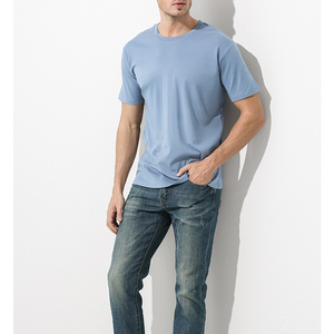 T-Shirt con colletto serigrafato 2025 pesante e 100% in bianco in cotone con vestibilità squadrata da uomo - Product Image 3