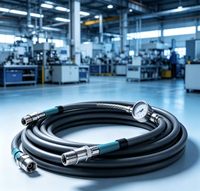 Câble hautement flexible à 4 conducteurs en cuivre gainé de PUR avec tube de ventilation intégré, résistant à l'abrasion et à l'huile, idéal