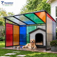 Plaque de polycarbonate alvéolaire colorée stabilisée aux UV à double paroi pour abri de jardin, cabane pour animaux, niche pour chien, abri pour chat, mur et toit