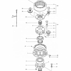 Boîte de vitesses de rotation du moteur Belparts DH220-5 DH225-7 404-00096 Boîte de vitesses oscillante - Product Image 3