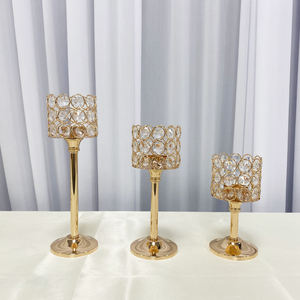<b>Wedding</b> Decorative Golden <b>Candle</b> Holder With Crystal Cup for <b>Wedding</b> Tabletop Centerpieces - Product Image 4