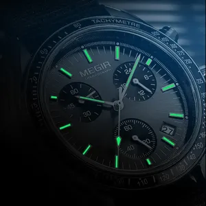 <span class=keywords><strong>Montre</strong></span> chronographe pour <span class=keywords><strong>homme</strong></span>, boîtier en acier inoxydable, lunette tachymètre, aiguilles lumineuses, fenêtre de date, <span class=keywords><strong>montre</strong></span>-<span class=keywords><strong>bracelet</strong></span> à quartz, cadeau sportif - Product Image 1
