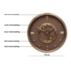 <span class=keywords><strong>Orologio</strong></span> da <span class=keywords><strong>Parete</strong></span> in Metallo Rotondo Creativo Retrò Americano di Alta Gamma 45cm con <span class=keywords><strong>Ingranaggi</strong></span> Dinamici per Arredamento Casa <span class=keywords><strong>Orologio</strong></span> da <span class=keywords><strong>Parete</strong></span> Silenzioso con <span class=keywords><strong>Ingranaggi</strong></span> Mobili Stile Antico - Product Image 6