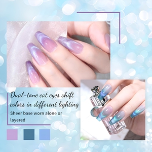 <span class=keywords><strong>Vernis</strong></span> à ongles gel 9D double effet œil de chat, UV Soak Off, pailleté, holographique, arc-en-ciel, magnétique, pour usage professionnel en salon, vente en gros OEM/ODM - Product Image 4