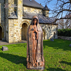Литая Большая бронзовая статуя Девы Марии латунная скульптура нашей леди Фатимы для продажи - Product Image 6