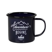 Mug de camping blanc 500 ml, mug en émail, logo personnalisé