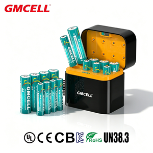 Piles AA au lithium haute performance 3000 mWh 1,5 V, piles AA Li-Ion GMCELL rechargeables 1,5 V avec chargeur intelligent - Product Image 1