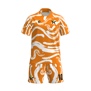 Kit <span class=keywords><strong>Calcio</strong></span> Personalizzato con Sublimazione, Design a Pennello, Completo Traspirante con Numero, Abbigliamento Sportivo - Product Image 2