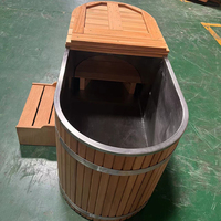 Baignoires de trempage à froid modernes en acier inoxydable Abachi, baril ovale en bois, qualité spa, baignoire de bain de glace en bois – Vente en gros usine HUAXI
