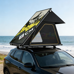 Carpa de techo ligera de fibra de carbono con carcasa rígida para automóvil, carpa de camping de aluminio con anexo de polialgodón, fácil instalación. - Product Image 4