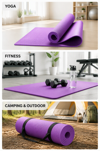 <span class=keywords><strong>Tappetino</strong></span> <span class=keywords><strong>Yoga</strong></span> <span class=keywords><strong>Viola</strong></span> per Allenamento a Casa, Extra Spesso, Antiscivolo, per Esercizi, Pilates, Stretching, Cuscino da Pavimento 173x61cm 4mm 6mm - Product Image 6