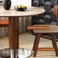 Kleiner Apartment-Esstisch im Modernen Minimalistischen Stil aus Massivholz, Mid-Century Design, Klappbar und Hitzebeständig, Esszimmer-Set