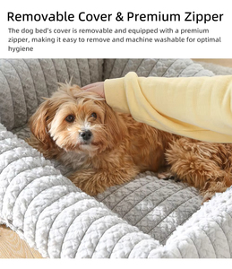 Washable Orthopedic Dog <b>Bed</b> with Removable Cover Square Thickened Soft Calming Sleeping Puppy <b>Bed</b> Indoor - Product Image 2