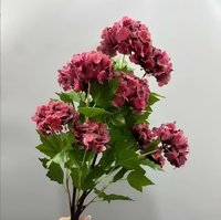 Vente en gros d'hortensias artificiels à 4 têtes, effet toucher réel, fleurs de boule de neige en soie de qualité supérieure pour la décoration de mariage, commande en gros personnalisable