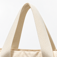 Tas Belanja Kanvas Logo Kustom 48x35x12 cm Warna Ivory untuk Pemilik Label Aksesoris, Persiapan Kit Presentasi Dealer Bermerek
