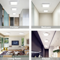 Ventes chaudes - Éclairage commercial intérieur en aluminium IP44 - Panneau LED rond carré à montage en surface pour plafond - 6W-24W - Pour couloir domestique