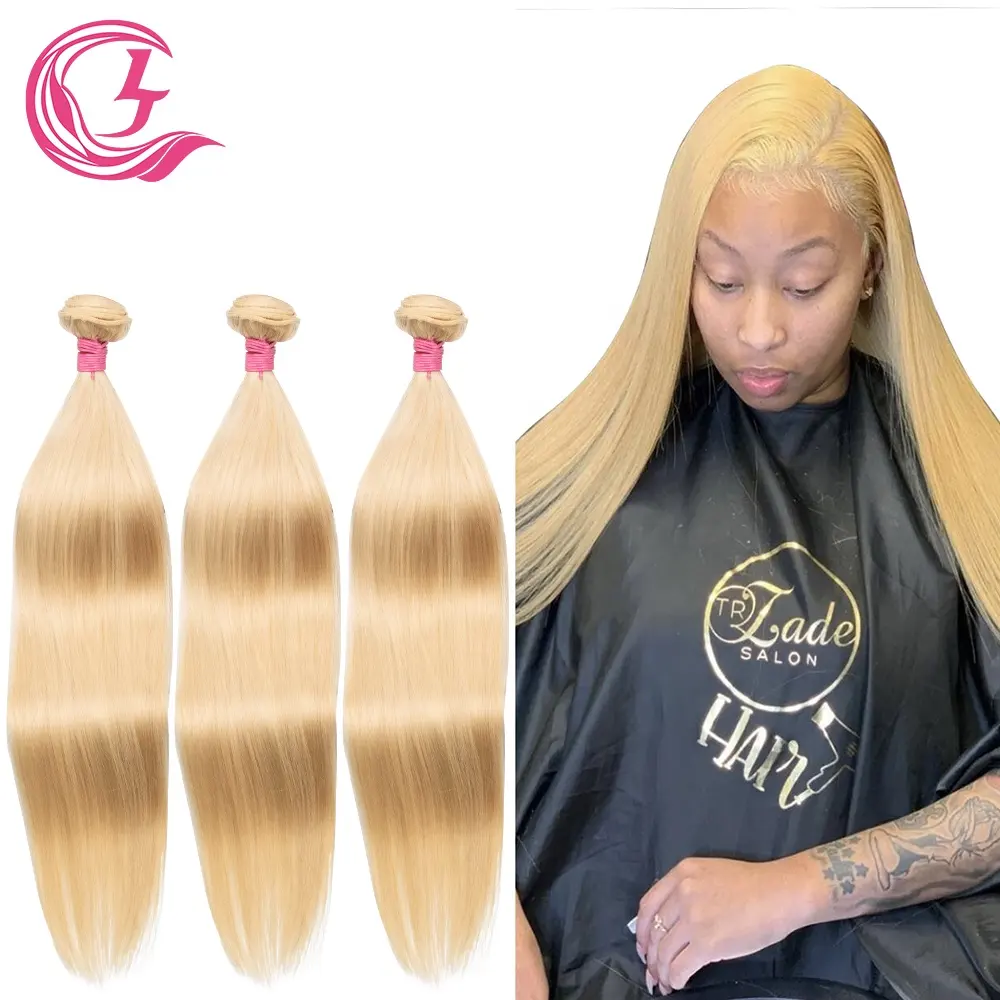 Sample Available Drop Shipping Virgin Human Hair Ash Color Silk Straight 613 Blond Bundles With Transparent Frontal