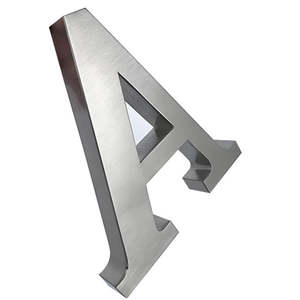 Lettres de signalisation électronique en acrylique en acier inoxydable tridimensionnelles non lumineuses, lettres de marquise IP65, métal imperméable, personnalisable, boutique - Product Image 2