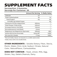 Gummies CoQ10 OEM 400mg Oméga 3 Magnésium B3 Zinc Sans Sucre Énergie Cellulaire Antioxydant Immunité Marque Privée 60 Gummies