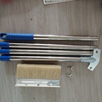 Brosse métallique en acier inoxydable pour terrasse, brosse à béton à poils rigides pour le nettoyage, le frottement et l'élimination des saletés tenaces