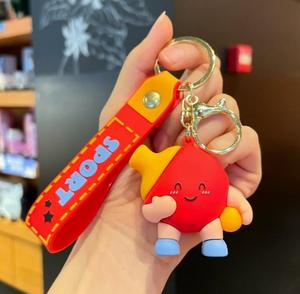 Basketball Keychain Creative Cute Cartoon Silicone Doll <b>Small</b> Pendant National Day Gift - Product Image 4