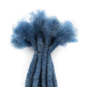 Expédition rapide, logo personnalisé, extensions de cheveux dreadlocks 100% cheveux humains, couleur bleue, locs simples régulières pour coiffure tendance - Product Image 3