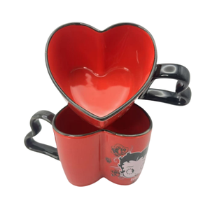 Tasses à café en céramique 3D mignonnes en forme de cœur, personnalisables avec décalcomanie, pour lait et eau, nouvelle collection OEM/ODM - Product Image 5