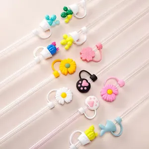 Tùy Chỉnh Bow Thăng Hoa 10Mm Silicone Công Chúa Rơm Tip Uống Bìa Cup Charms Rơm Topper Cho Stanley