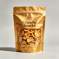 Sachet d'emballage refermable à fermeture éclair en matériaux recyclés de qualité alimentaire avec fenêtre transparente pour aliments pour bébés, gelées, bonbons, biscuits, collations
