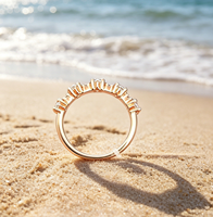 Bague Éternelle Exquise en Argent 925 et Zircon, Plaqué Or Rose, Empilable, Tendance, Bijou Quotidien et Cadeau pour Femme