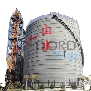 Large cement steel silo material storage tank spiral silo gravel fly ash welded silo