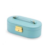 Doble capa de gama alta PU cuero mujer joyería anillos pulsera pendientes almacenamiento contenedor cajas