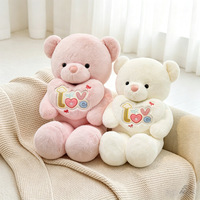 Grand ours en peluche, ours en peluche tenant un cœur, ours en peluche avec nœud papillon, jouet en peluche, cadeau d'anniversaire pour filles, poupée pour dormir